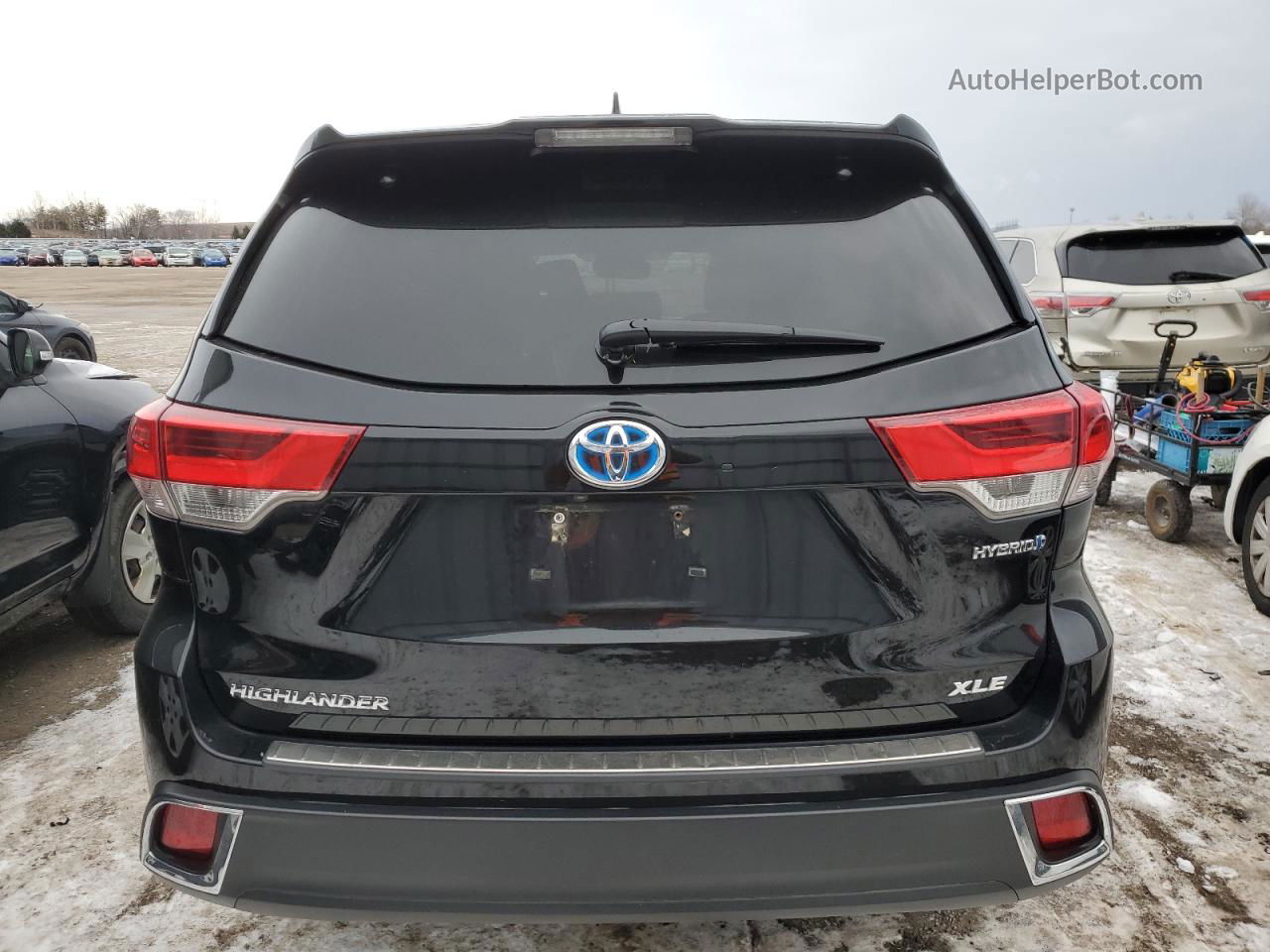 2019 Toyota Highlander Hybrid Black vin: 5TDJGRFH6KS069549