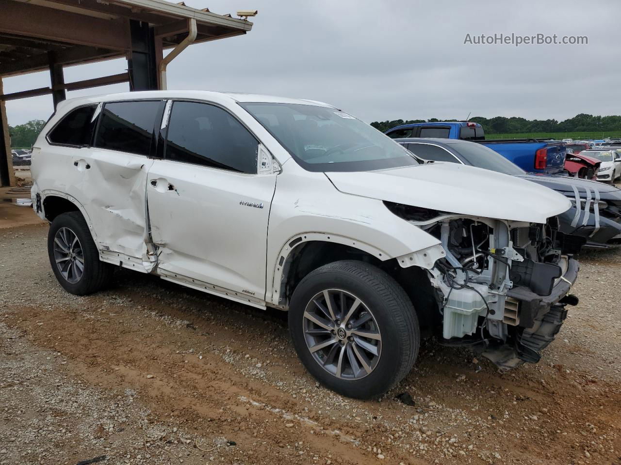 2019 Toyota Highlander Hybrid Белый vin: 5TDJGRFH8KS075983