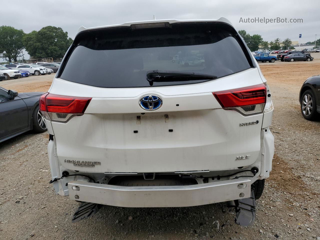 2019 Toyota Highlander Hybrid Белый vin: 5TDJGRFH8KS075983