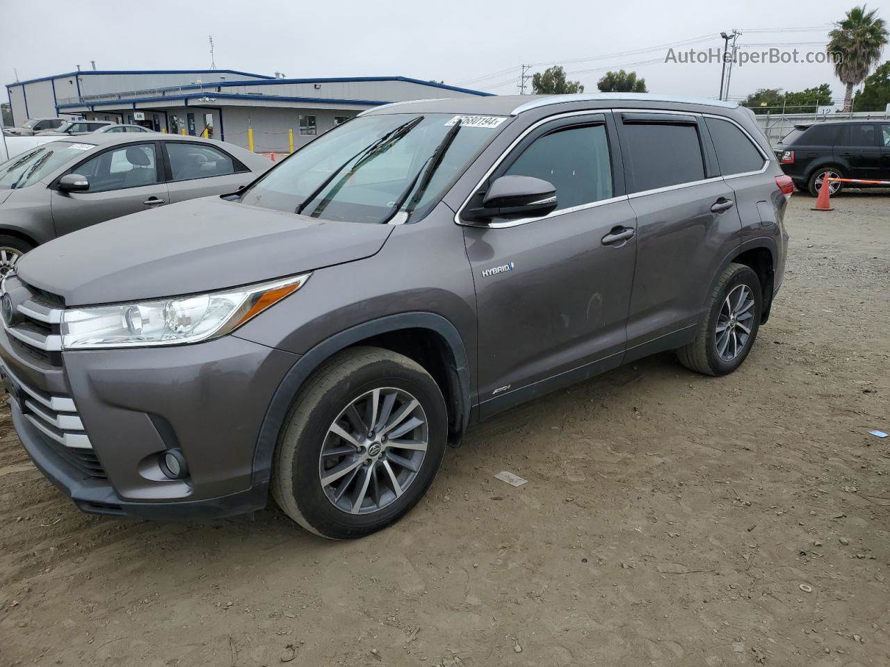 2019 Toyota Highlander Hybrid Серый vin: 5TDJGRFH9KS065818