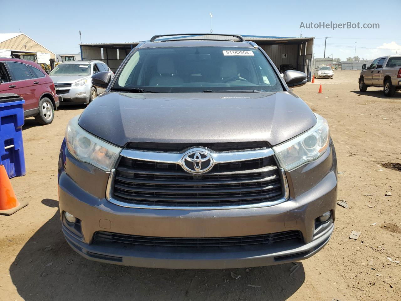 2016 Toyota Highlander Xle Gray vin: 5TDJKRFH0GS240771