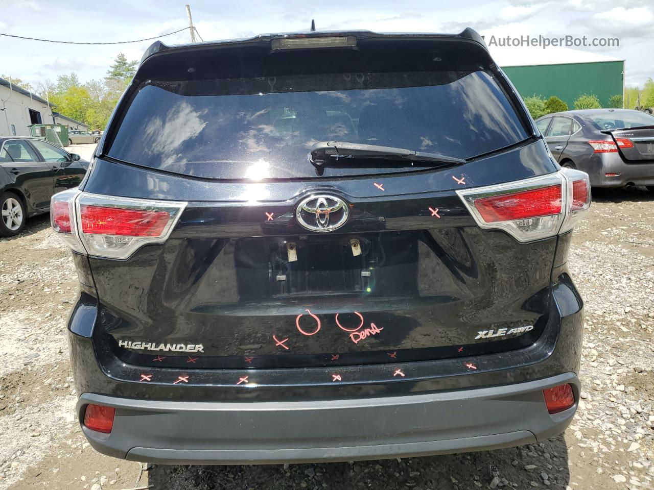 2016 Toyota Highlander Xle Black vin: 5TDJKRFH1GS245817