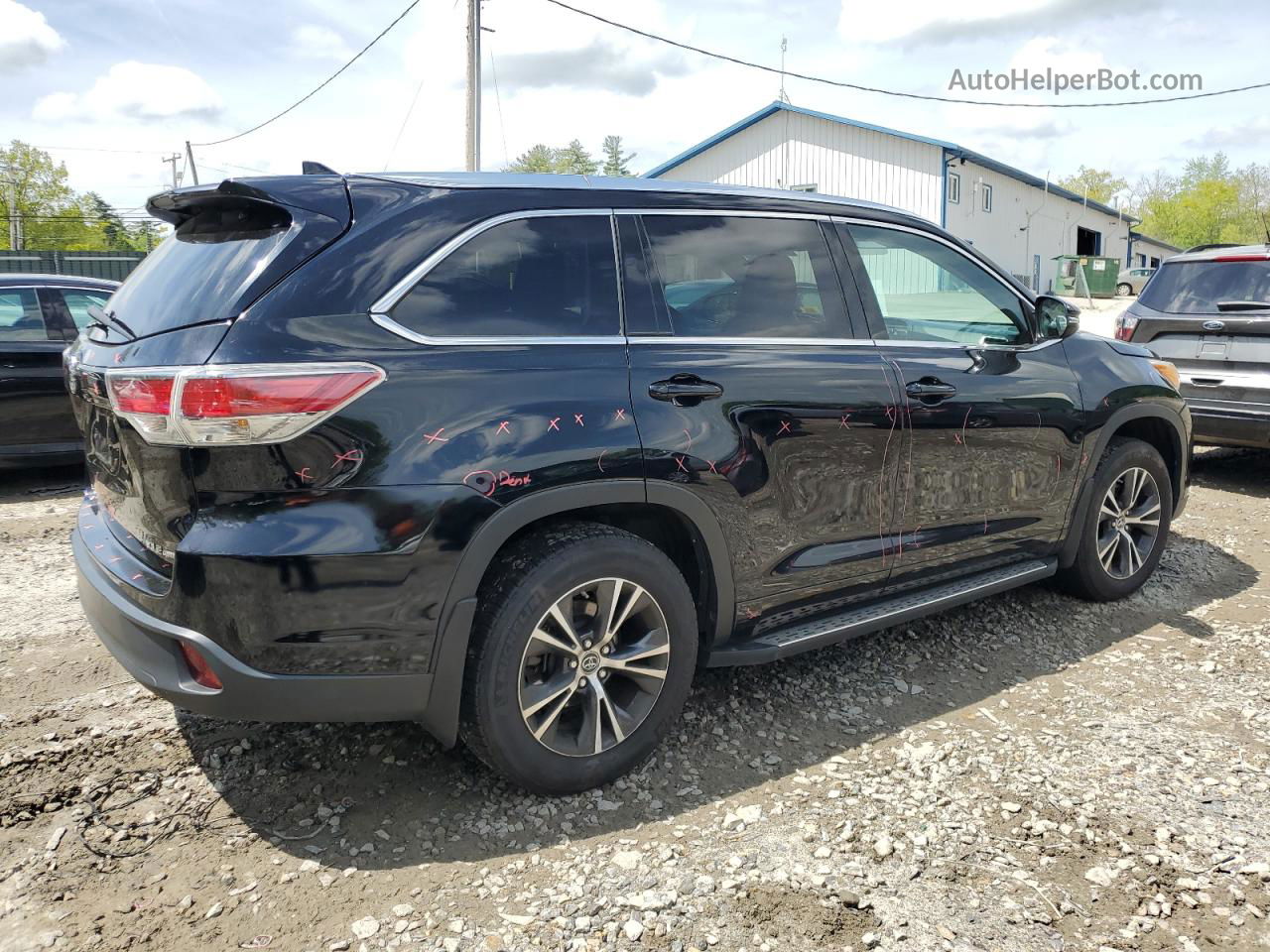 2016 Toyota Highlander Xle Black vin: 5TDJKRFH1GS245817