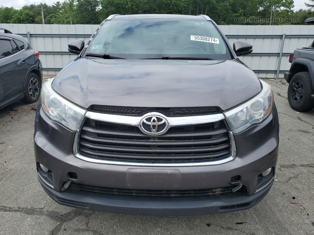 2016 Toyota Highlander Xle Серый vin: 5TDJKRFH1GS302324