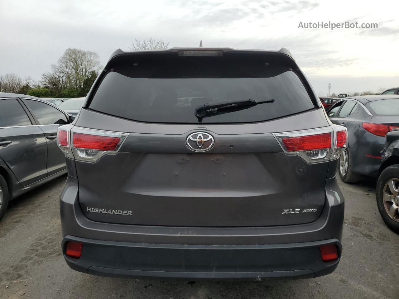 2016 Toyota Highlander Xle Gray vin: 5TDJKRFH4GS250803