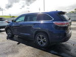 2016 Toyota Highlander Xle Blue vin: 5TDJKRFH4GS335642