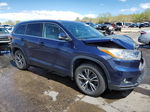 2016 Toyota Highlander Xle Blue vin: 5TDJKRFH4GS335642