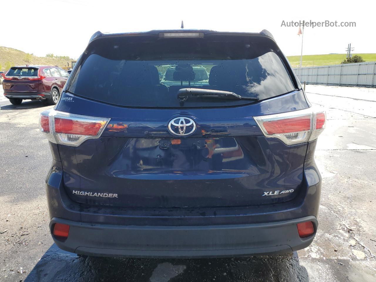 2016 Toyota Highlander Xle Blue vin: 5TDJKRFH4GS335642