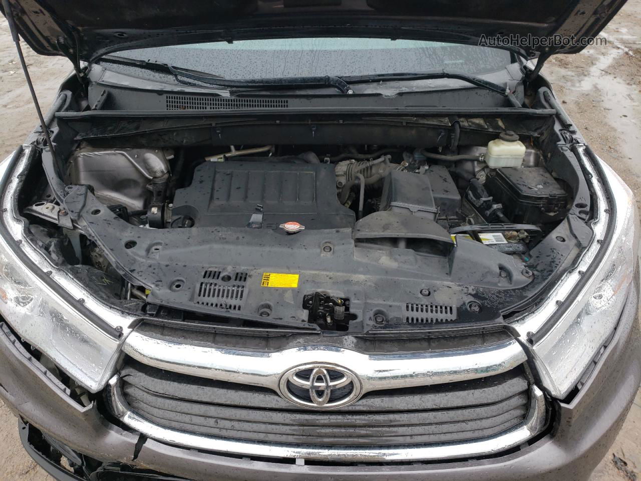 2016 Toyota Highlander Xle Серый vin: 5TDJKRFH5GS275807