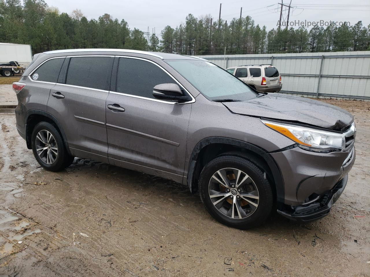 2016 Toyota Highlander Xle Серый vin: 5TDJKRFH5GS275807