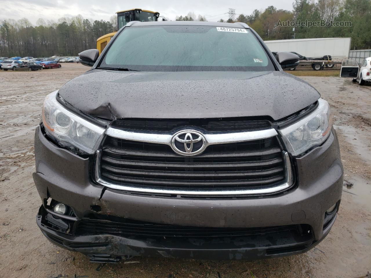 2016 Toyota Highlander Xle Серый vin: 5TDJKRFH5GS275807