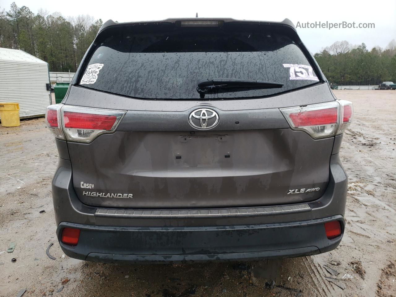 2016 Toyota Highlander Xle Серый vin: 5TDJKRFH5GS275807