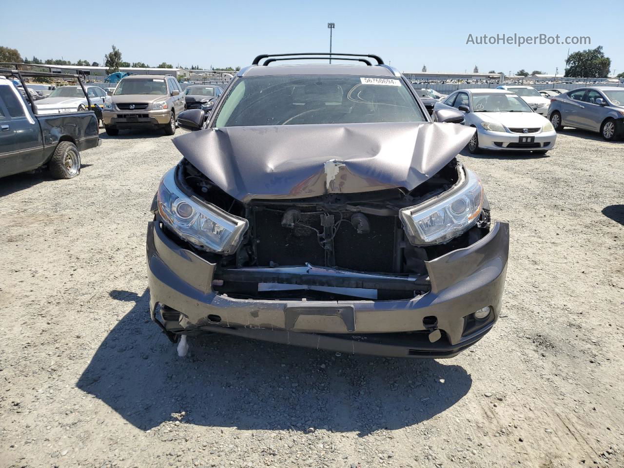 2016 Toyota Highlander Xle Gray vin: 5TDJKRFH5GS353373