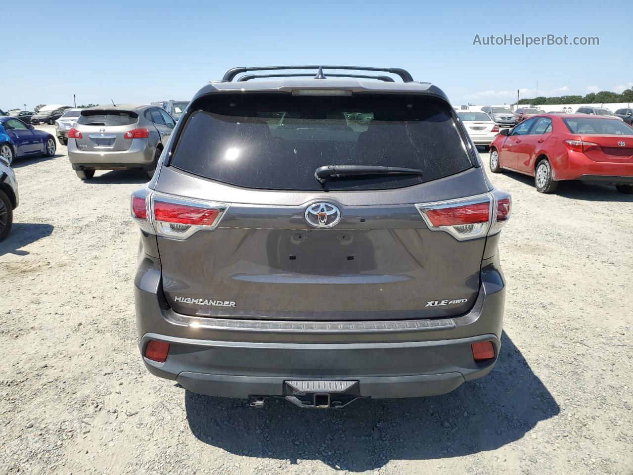 2016 Toyota Highlander Xle Gray vin: 5TDJKRFH5GS353373