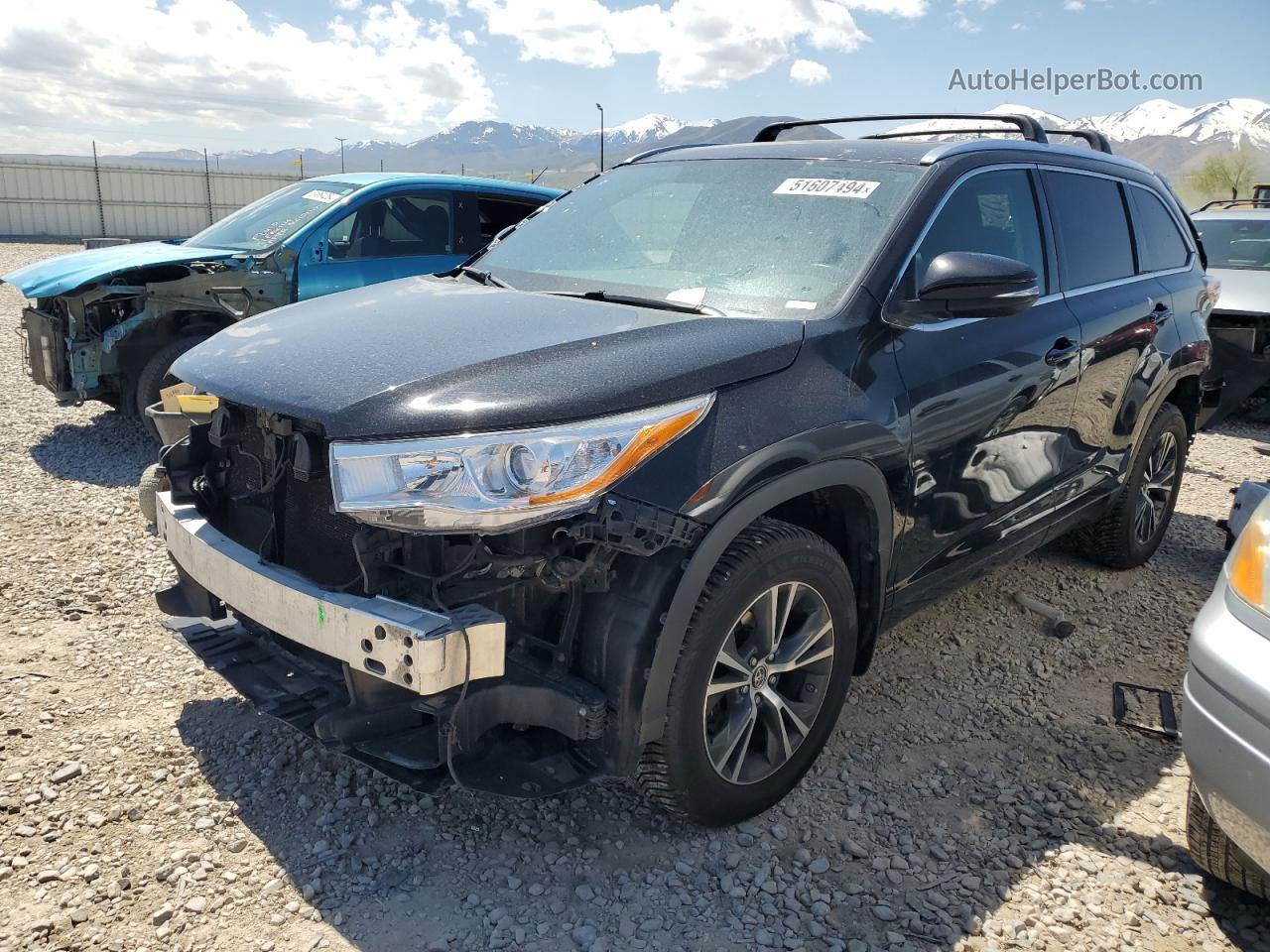 2016 Toyota Highlander Xle Black vin: 5TDJKRFH6GS241889