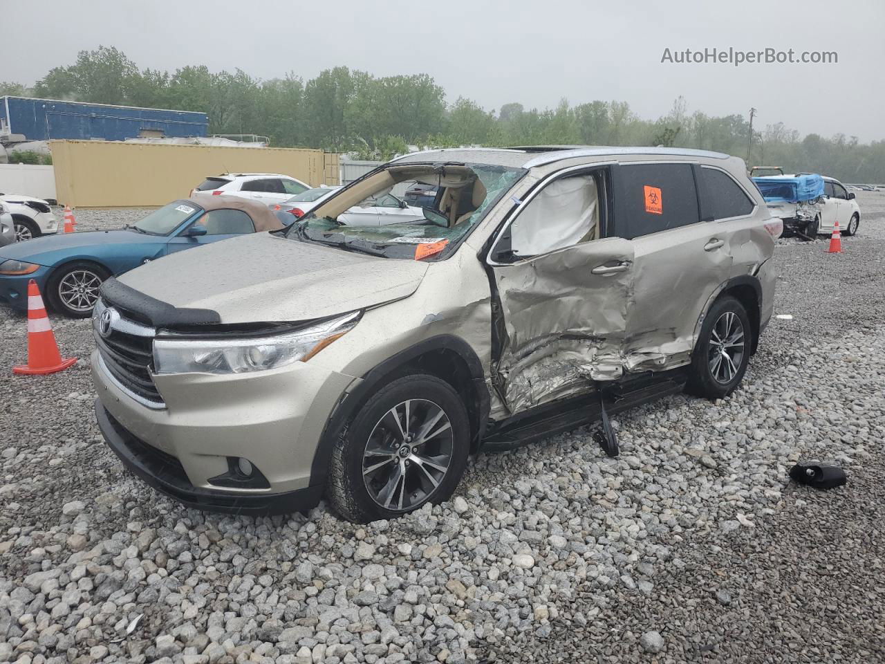 2016 Toyota Highlander Xle Tan vin: 5TDJKRFH6GS289117