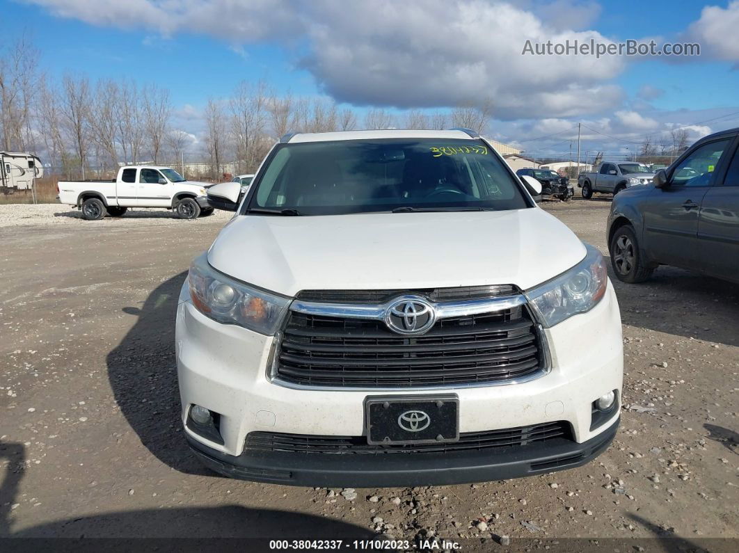 2016 Toyota Highlander Xle V6 White vin: 5TDJKRFH7GS307642