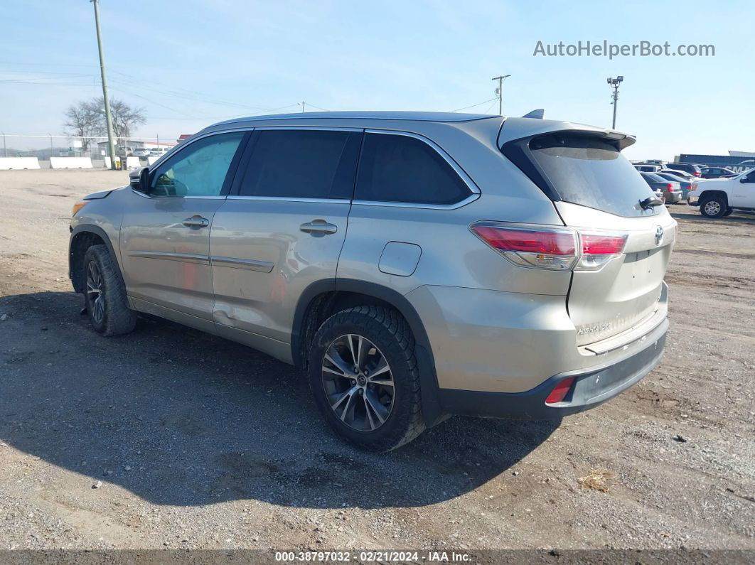 2016 Toyota Highlander Xle V6 Gold vin: 5TDJKRFH8GS306158