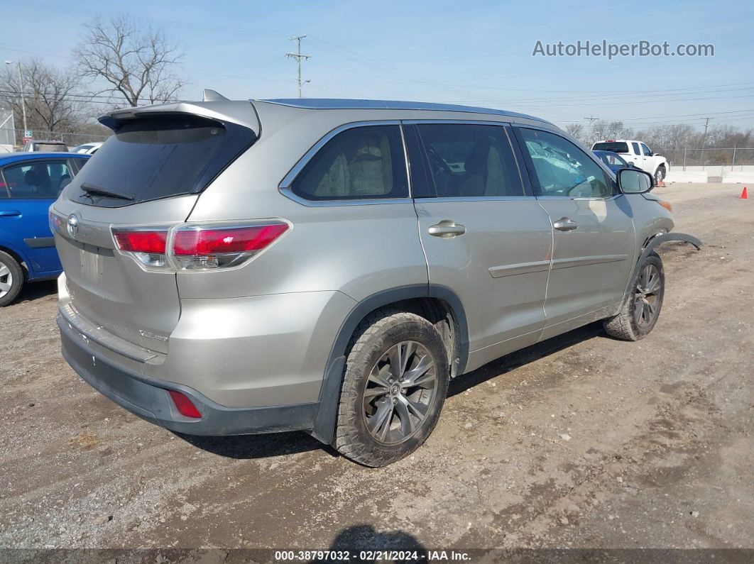 2016 Toyota Highlander Xle V6 Gold vin: 5TDJKRFH8GS306158