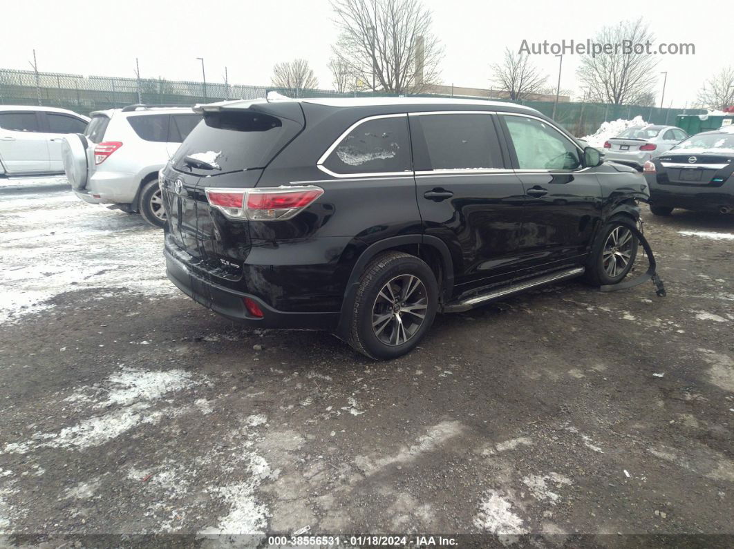 2016 Toyota Highlander Xle V6 Black vin: 5TDJKRFH8GS321596