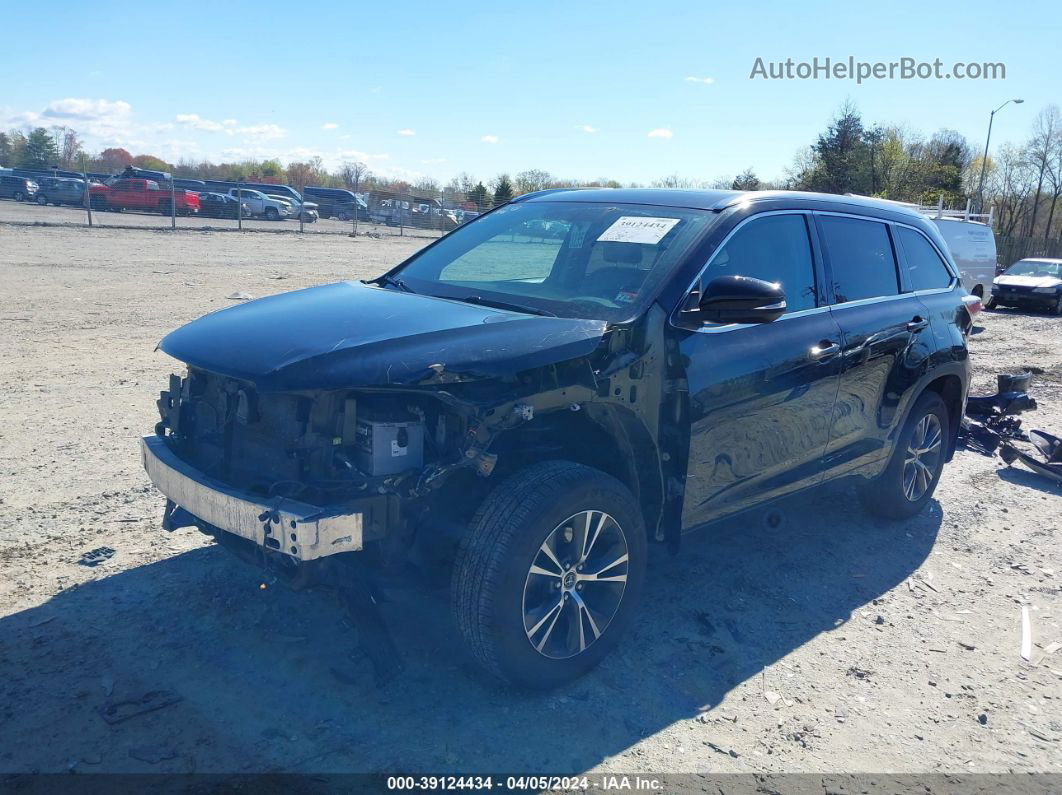 2016 Toyota Highlander Xle V6 Black vin: 5TDJKRFH9GS258458