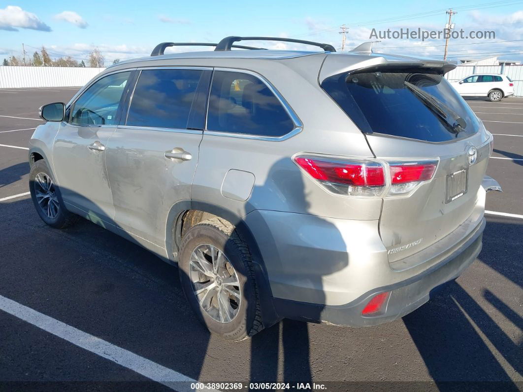 2016 Toyota Highlander Xle V6 Gold vin: 5TDJKRFH9GS293873