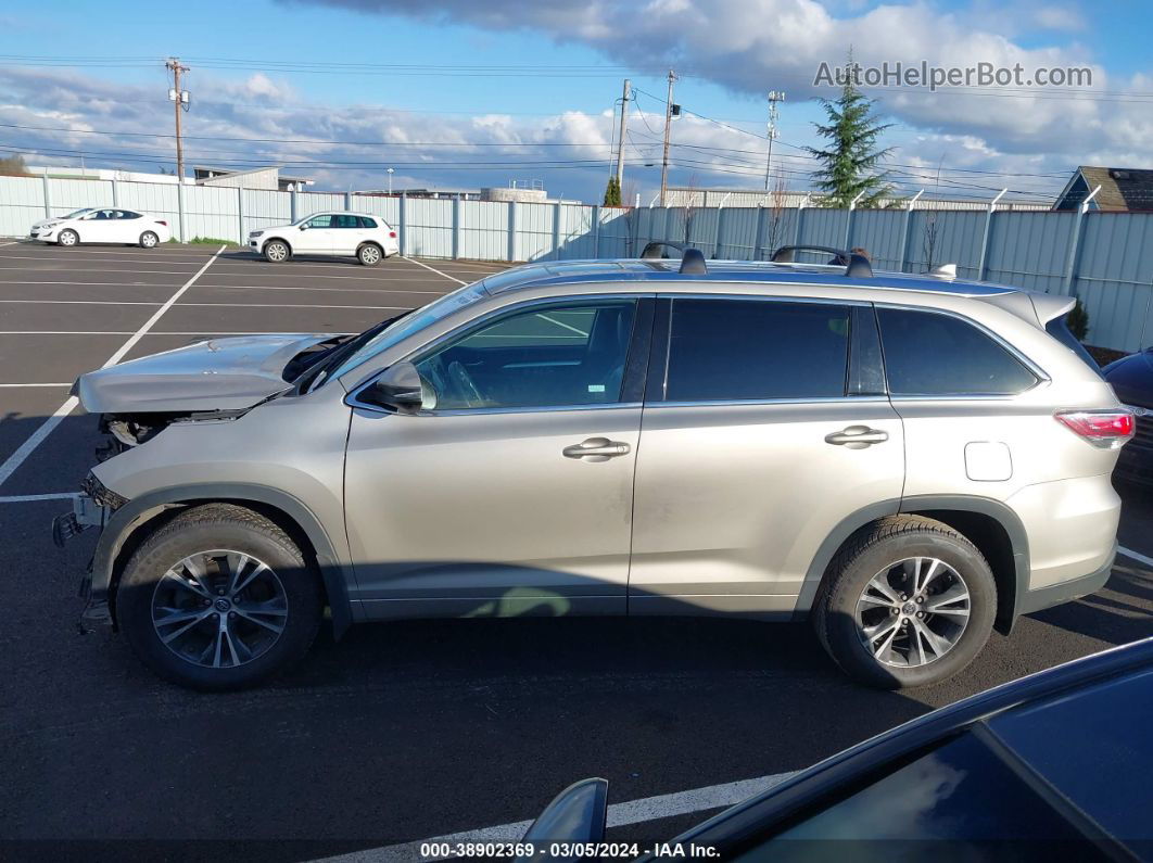 2016 Toyota Highlander Xle V6 Gold vin: 5TDJKRFH9GS293873