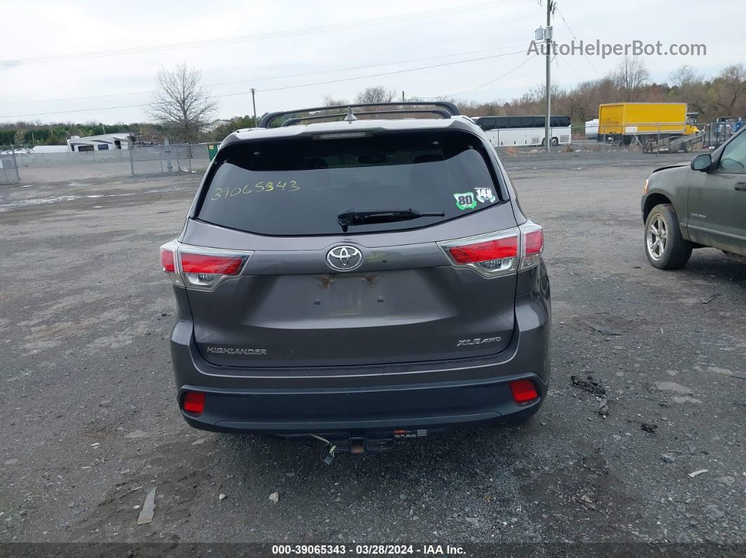 2016 Toyota Highlander Xle V6 Gray vin: 5TDJKRFHXGS242219