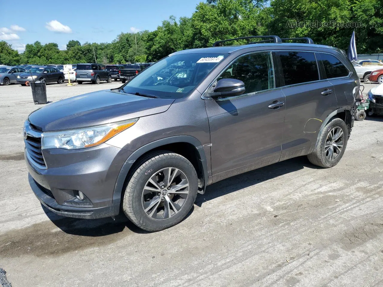 2016 Toyota Highlander Xle Charcoal vin: 5TDJKRFHXGS292375