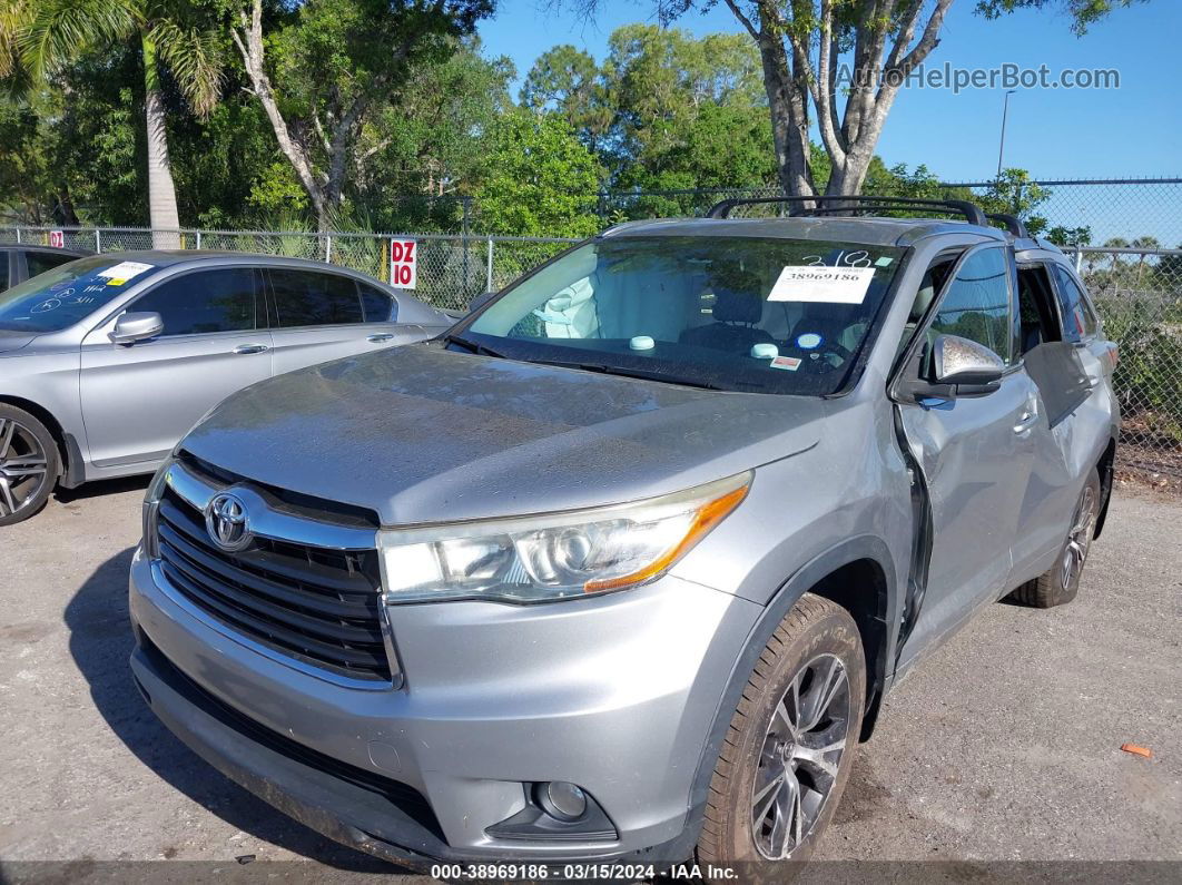 2016 Toyota Highlander Xle V6 Silver vin: 5TDJKRFHXGS306632