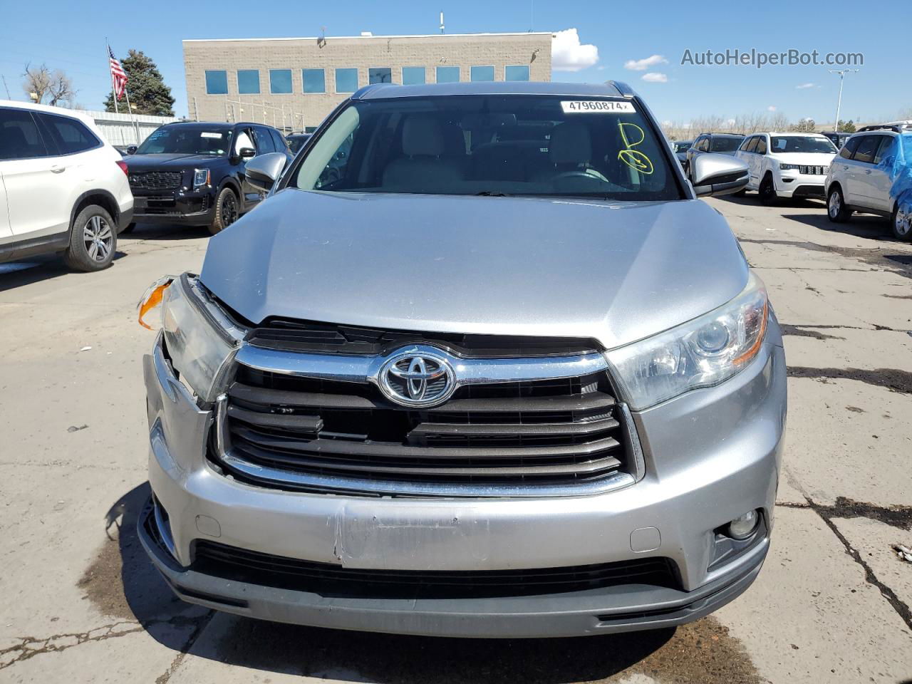 2016 Toyota Highlander Xle Silver vin: 5TDJKRFHXGS324323