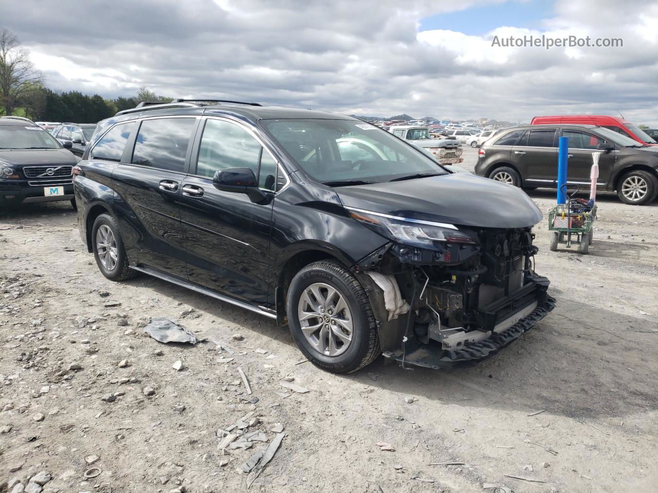 2022 Toyota Sienna Xle Черный vin: 5TDJRKEC0NS089565