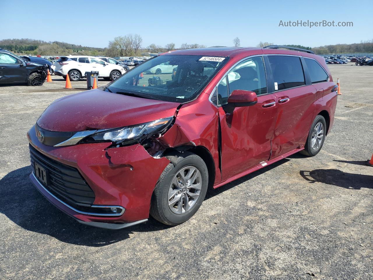 2022 Toyota Sienna Xle Red vin: 5TDJRKEC4NS117643