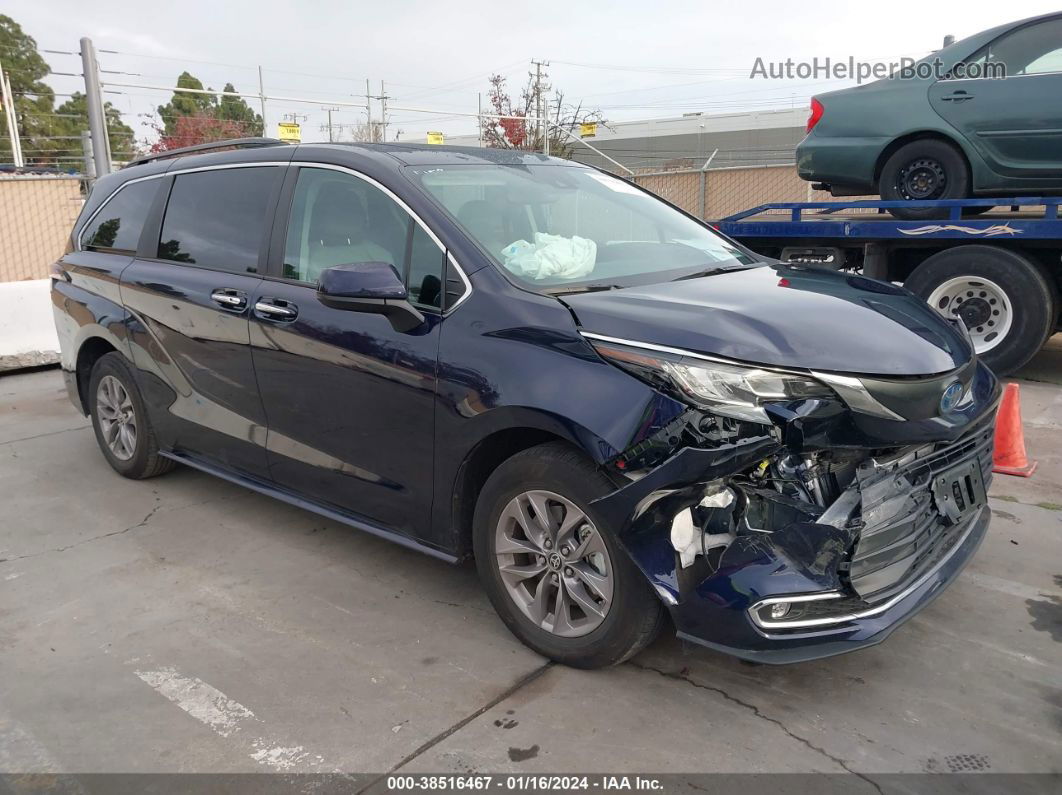 2022 Toyota Sienna Xle Dark Blue vin: 5TDJRKEC5NS105212