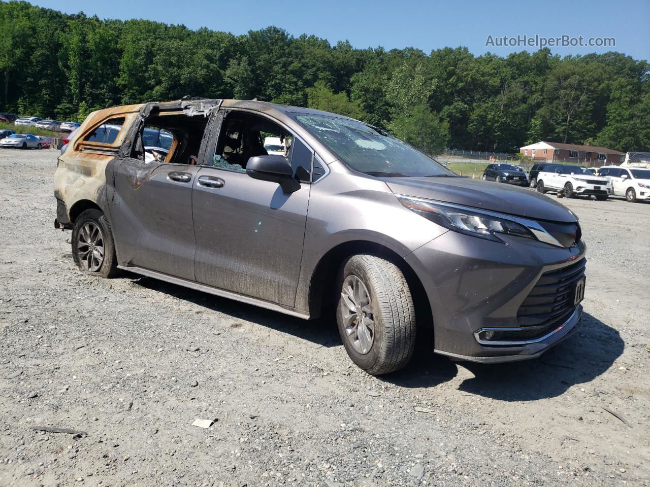 2022 Toyota Sienna Xle Серый vin: 5TDJRKEC5NS110880