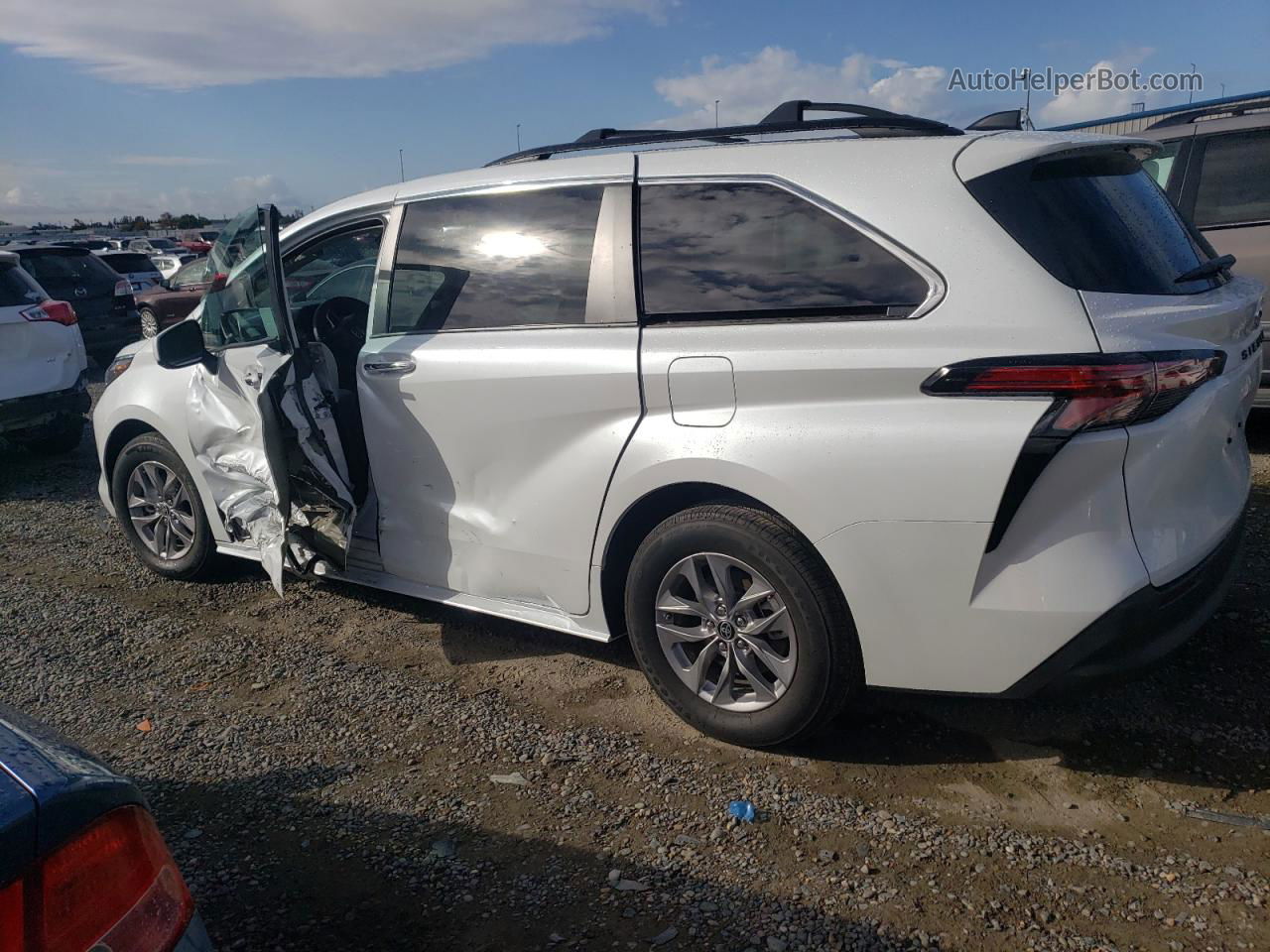 2022 Toyota Sienna Xle White vin: 5TDJRKEC7NS100013