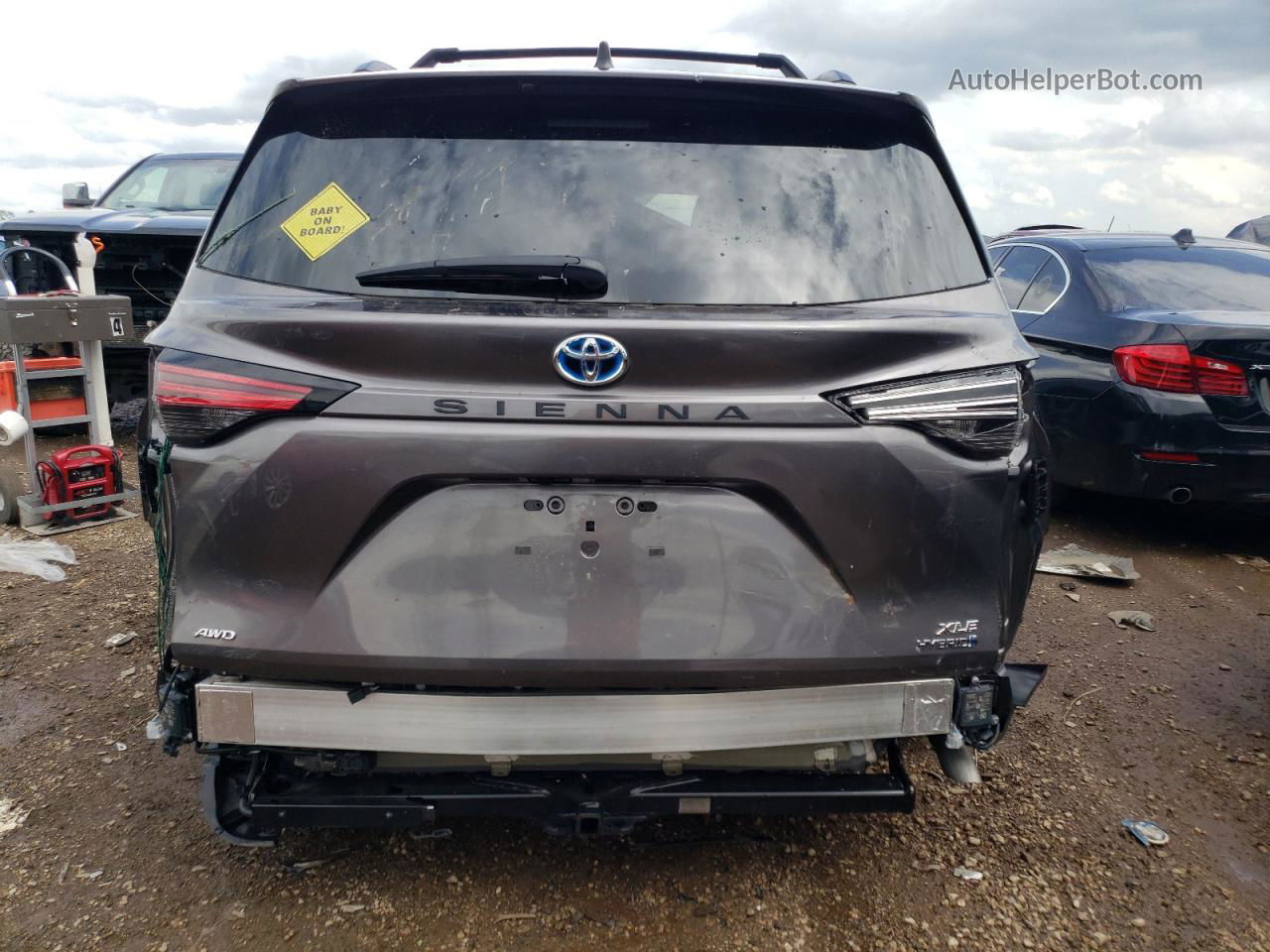 2022 Toyota Sienna Xle Серый vin: 5TDJSKFC4NS065420