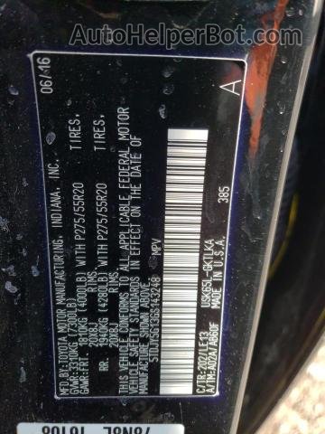 2016 Toyota Sequoia Limited Black vin: 5TDJY5G13GS143248