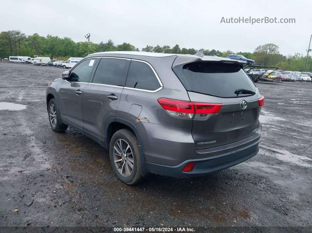 2019 Toyota Highlander Xle Gray vin: 5TDJZRFH0KS604904