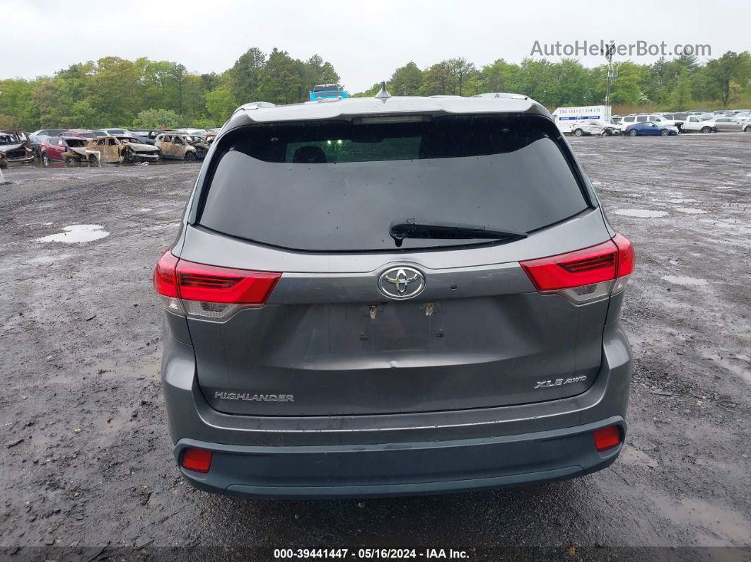 2019 Toyota Highlander Xle Gray vin: 5TDJZRFH0KS604904