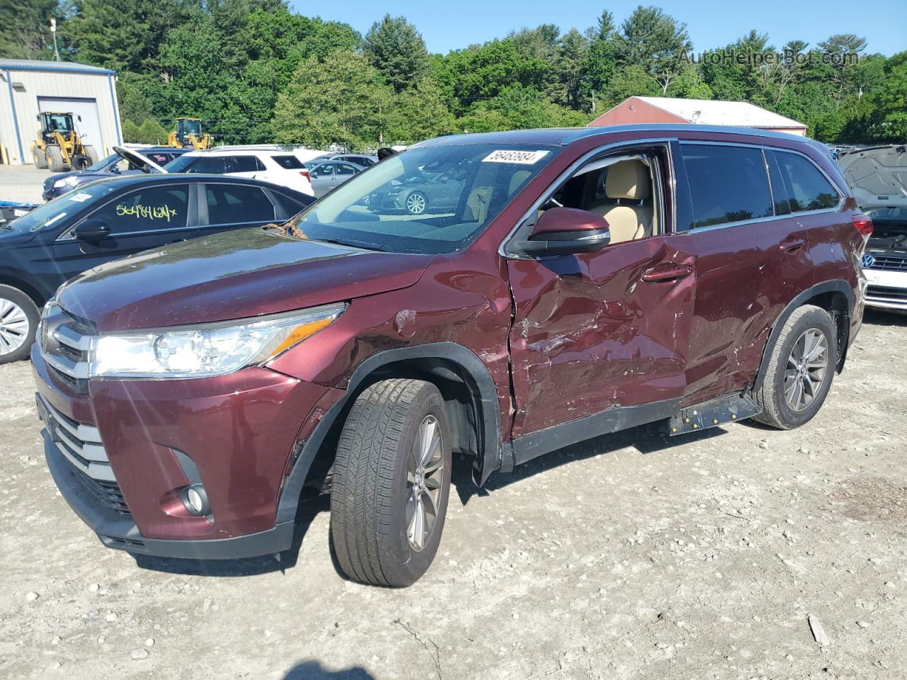 2019 Toyota Highlander Se Maroon vin: 5TDJZRFH0KS977876