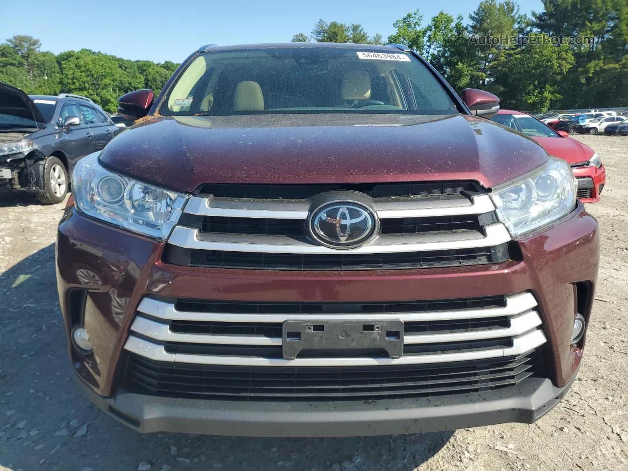 2019 Toyota Highlander Se Maroon vin: 5TDJZRFH0KS977876