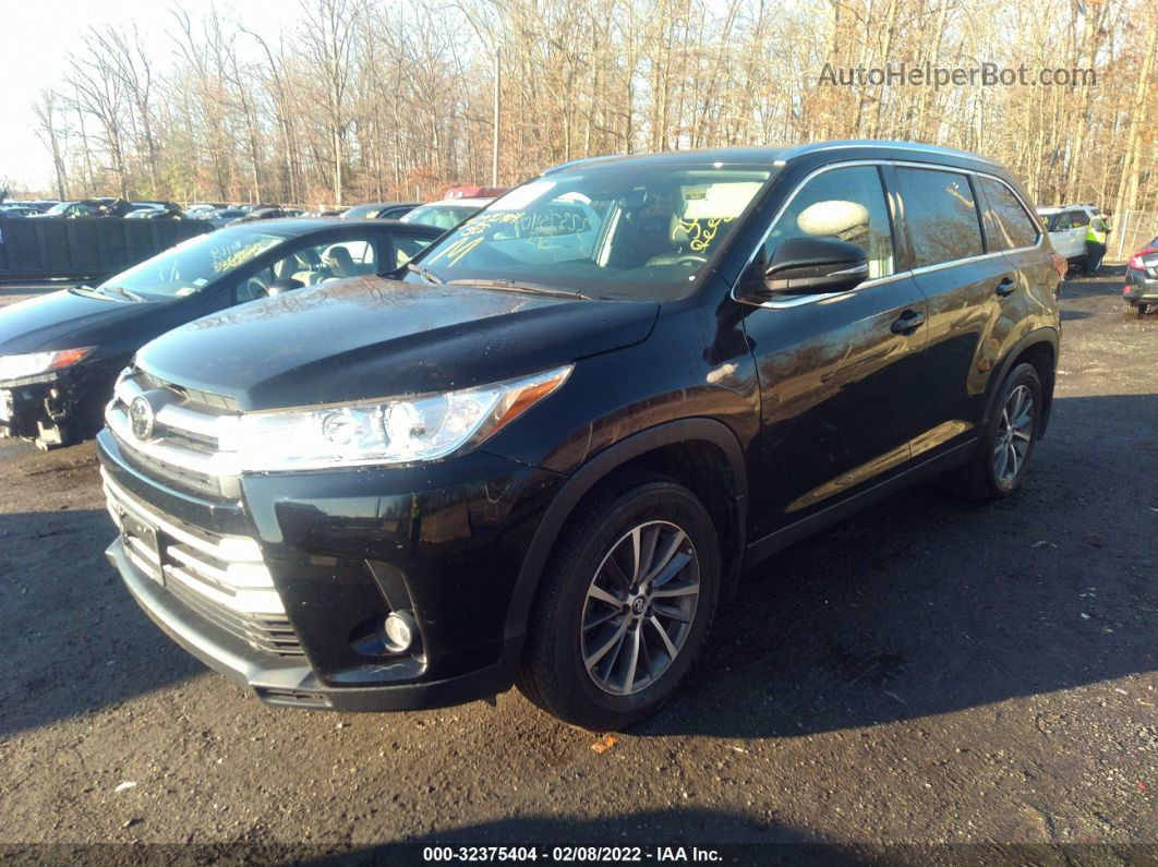 2019 Toyota Highlander Xle Black vin: 5TDJZRFH1KS602434