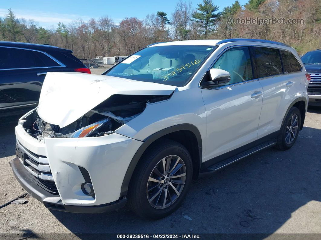 2019 Toyota Highlander Xle White vin: 5TDJZRFH2KS588124