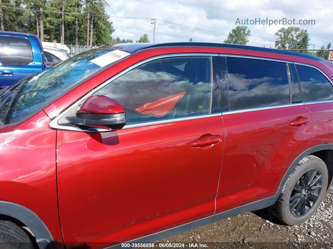 2019 Toyota Highlander Se Красный vin: 5TDJZRFH2KS625172