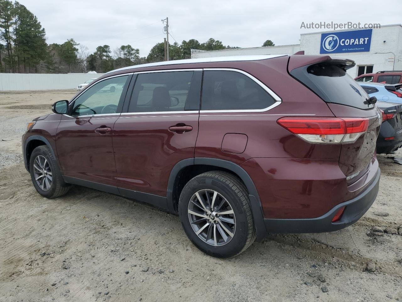 2019 Toyota Highlander Se Темно-бордовый vin: 5TDJZRFH2KS927626