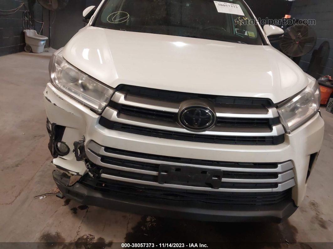 2019 Toyota Highlander Xle White vin: 5TDJZRFH2KS960528