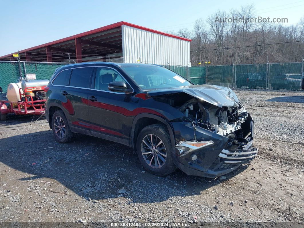 2019 Toyota Highlander Xle Black vin: 5TDJZRFH3KS597723