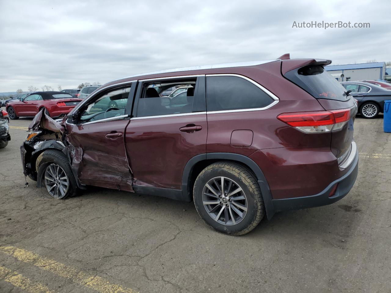 2019 Toyota Highlander Se Burgundy vin: 5TDJZRFH3KS934164