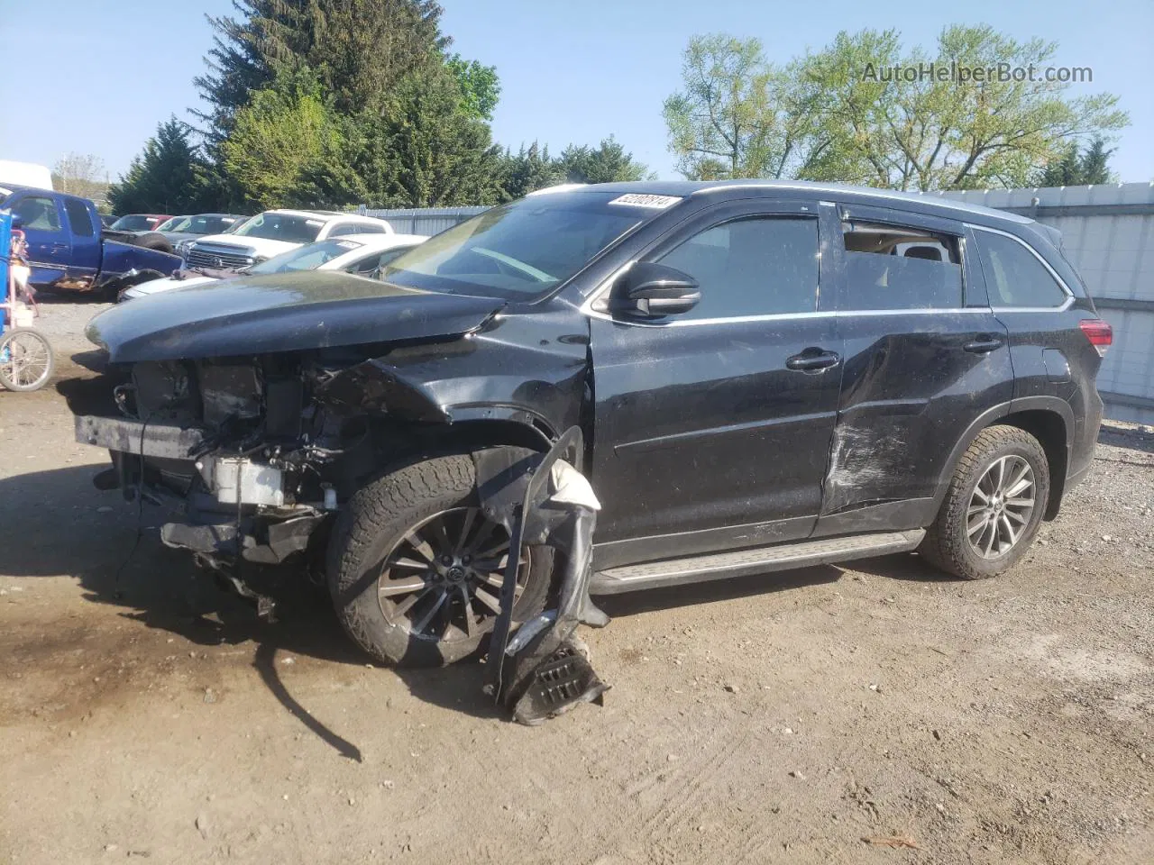 2019 Toyota Highlander Se Black vin: 5TDJZRFH4KS617641